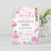 冬のクリスマスナツクラッカー雪の結晶ベビーシャワー 招待状 (スタンド正面)