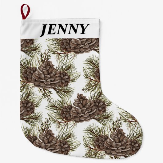 冬のクリスマスバイブ大きなクリスマスストッキング ラージクリスマスストッキング (正面)