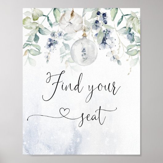 冬のクリスマスバブルがあなたの席を見つける ポスター (正面)