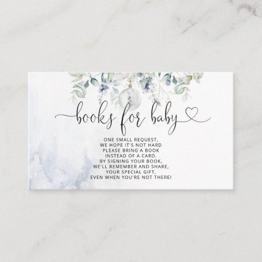 冬のクリスマスバブルの本ベビーチケット エンクロージャーカード (正面)