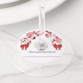 冬のクリスマスバルーンアーチパーティー ワイングラスタグ (クローズアップ)