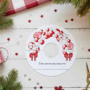 冬のクリスマスバルーンアーチパーティー ワイングラスタグ