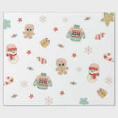 冬のクリスマスバースデーパーティー ラッピングペーパー (フラット)