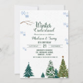 冬のクリスマスバースデーパーティー 招待状 (正面)