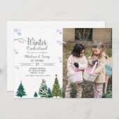 冬のクリスマスバースデーパーティー 招待状 (正面/裏面)