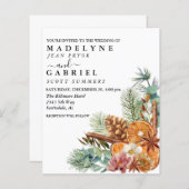 冬のクリスマスパイン結婚ブーケ (正面/裏面)