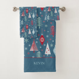 冬のクリスマスパターン。 バスタオルセット