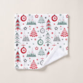 冬のクリスマスパターン。バスタオルセット バスタオルセット (ウォッシュタオル)