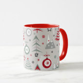 冬のクリスマスパターン。 マグカップ (正面右)