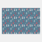 冬のクリスマスパターン。 ラッピングペーパーシート (正面)