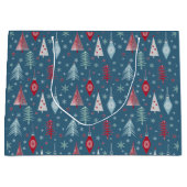 冬のクリスマスパターン。 ラージペーパーバッグ (正面)