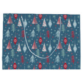 冬のクリスマスパターン。 ラージペーパーバッグ (裏面)