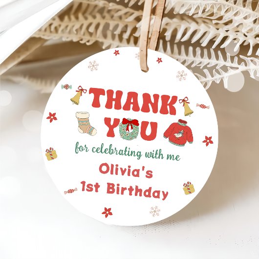 冬のクリスマスパーティーありがとうメッセージカード フェイバータグ