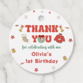 冬のクリスマスパーティーありがとうメッセージカード フェイバータグ (正面)