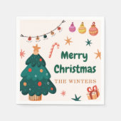 冬のクリスマスパーティー スタンダードカクテルナプキン (正面)