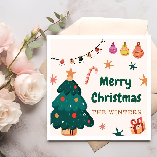 冬のクリスマスパーティー スタンダードカクテルナプキン