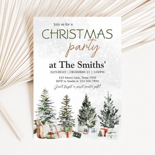 冬のクリスマスパーティー 招待状