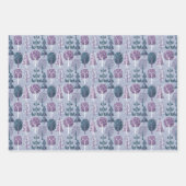 冬のクリスマスパープルフォレスト ラッピングペーパーシート (正面3)