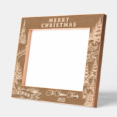 冬のクリスマスビレッジの彫刻フレーム レーザー彫刻フレーム (左)