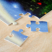 冬のクリスマスビレッジシーン ジグソーパズル (側面)