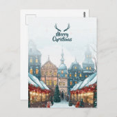 冬のクリスマスビレッジ ポストカード (正面/裏面)