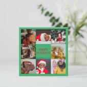 冬のクリスマスビーブスファミリーフォトコラージュ 招待状 (スタンド正面)