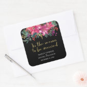 冬のクリスマスピンク結婚した色になる季節だ スクエアシール (封筒)