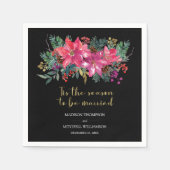 冬のクリスマスピンク結婚した色になる季節だ スタンダードカクテルナプキン (正面)