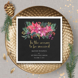 冬のクリスマスピンク結婚した色になる季節だ スタンダードカクテルナプキン