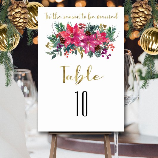 冬のクリスマスピンク結婚した色になる季節だ テーブルナンバー