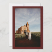 冬のクリスマスフラワーウォーター結婚カラー 招待状 (裏面)