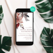 冬のクリスマスフラワーウォーター結婚カラー 招待状