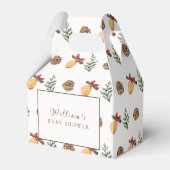 冬のクリスマスフラワーパターン赤ちゃんシャワー フェイバーボックス (裏面サイド)