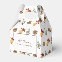 冬のクリスマスフラワーパターン赤ちゃんシャワー