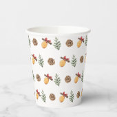 冬のクリスマスフラワーパターン赤ちゃんシャワー 紙コップ (左)