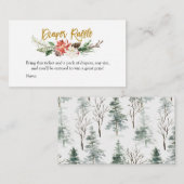 冬のクリスマスフローラおむつラッフル エンクロージャーカード (正面/裏面)