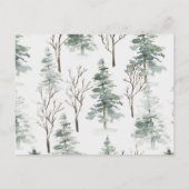 冬のクリスマスフローラのベビー インビテーションポストカード (裏面)