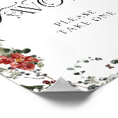 冬のクリスマスフローラの好意を取って下さい ポスター (角)