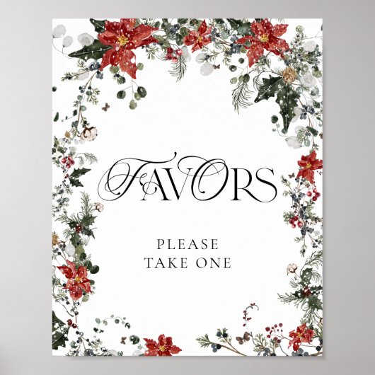 冬のクリスマスフローラの好意を取って下さい ポスター (正面)