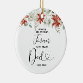 冬のクリスマスフローラの愛の記憶のパパ セラミックオーナメント (右)
