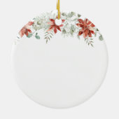 冬のクリスマスフローラの愛の記憶のパパ セラミックオーナメント (裏面)