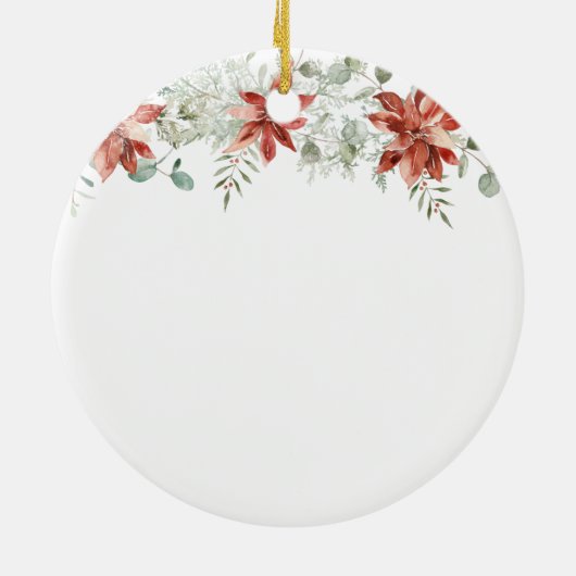 冬のクリスマスフローラの愛の記憶のパパ セラミックオーナメント (裏面)