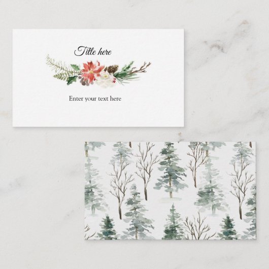 冬のクリスマスフローラエンクロージャカード エンクロージャーカード (正面/裏面)