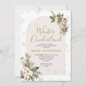 冬のクリスマスフローラオネダーランド1日の誕生日 招待状 (正面)