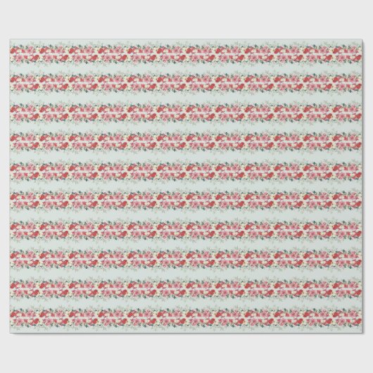 冬のクリスマスフローラタペストリーエレガントホリデー ラッピングペーパー (フラット)