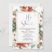 冬のクリスマスフローラ性別の表示 招待状 (正面)