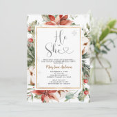 冬のクリスマスフローラ性別の表示 招待状 (スタンド正面)