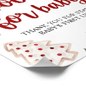 冬のクリスマスブックスベビーの赤ちゃんシャワーのサイン ポスター (角)