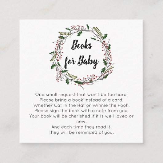 冬のクリスマスブックス·フォー·ベビー エンクロージャーカード (正面)