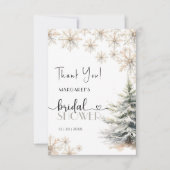 冬のクリスマスブライダルシャワーサンキューカード サンキューカード (正面)